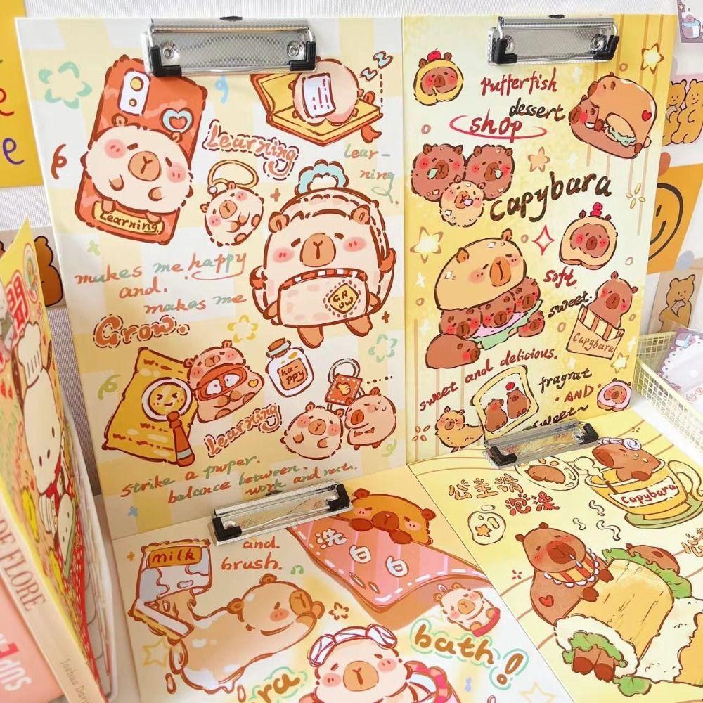 Мультяшный блокнот для письма Капибара Папка для файлов Милый держатель для файлов формата А4