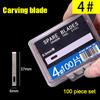 100 шт. 4# лезвия из углеродистой стали для гравировки, сменные лезвия для ножей для резьбы по дереву, режущий инструмент