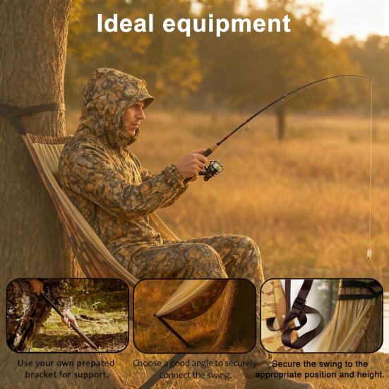 Низкое Охотничье Деревянное Сиденье с Поворотом на 360 Градусов Портативное Легкое Охотничье Камуфляжное Кресло-Гамак Сверхпрочный Уличный Стул для Кемпинга на Дереве
