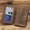 Vintage Crazy Horse Leather Credit Card Holder Wallet Mens Real Cowhide Slim ID VIP Photo Cards Bags Small Change Coins Pouches