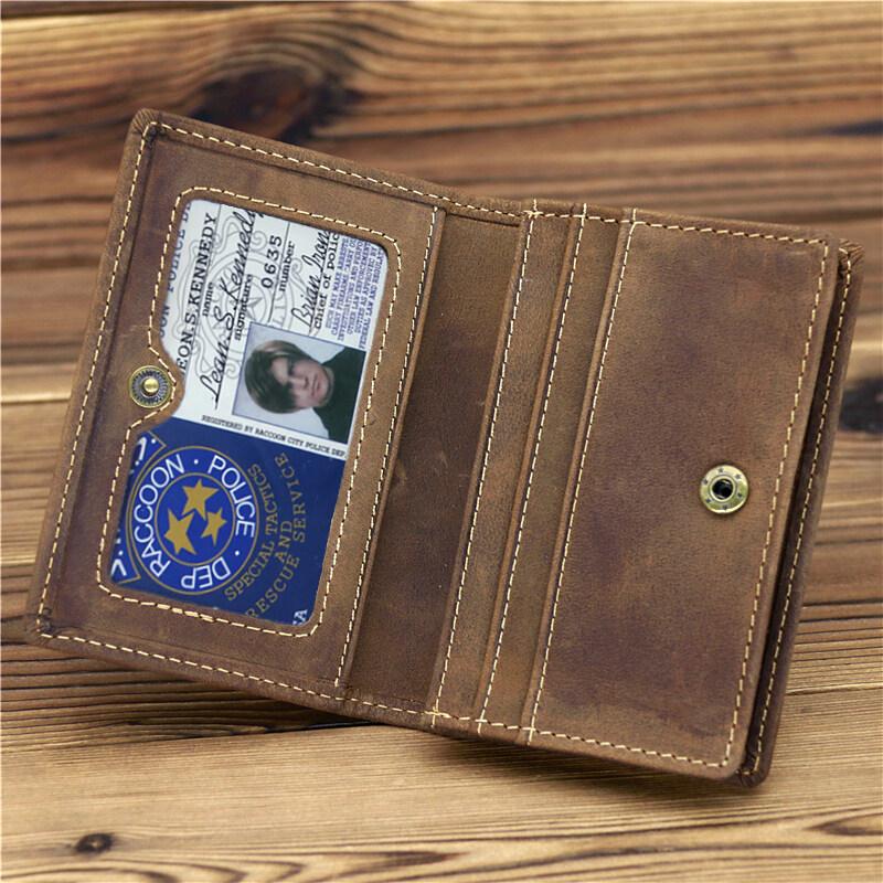 Vintage Crazy Horse Leather Credit Card Holder Wallet Mens Real Cowhide Slim ID VIP Photo Cards Bags Small Change Coins Pouches