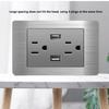 Американский стандарт настенный выключатель света розетка универсальная вилка с usb американская нержавеющая сталь 2-канальная панель розеток 118*74 м компьютер