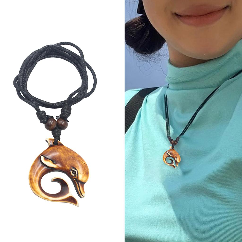 Ожерелье с подвеской в виде дельфина из смолы, регулируемая длина, ручная работа, цепочка для ключицы, ювелирное изделие для повседневной или официальной одежды
