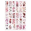 30Pcs/Set Halloween Lifelike Bloody Wound Scary Waterproof Temporary Tattoo Stickers For Kids Gift Fake Children Art Tattoo Toys
