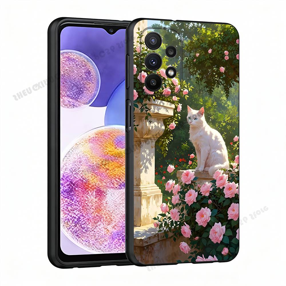 Flowers Cats Case For Samsung A21 31 51 53 71 20 22 30 32 42 50 10 11 4G 5G Cover