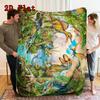 Jurassic Dinosaurs 2D Flat Pattern Flannel Blanket High quality All Seasons Warmth and Comfort Perfect for Christmas Gifts.MMT0918500