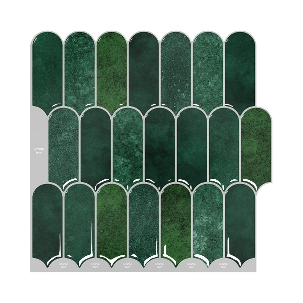 Самоклеящаяся 3D плитка для стен ПВХ Водонепроницаемая наклейка на стену Форма чешуи рыбы Устойчивая к плесени Кухонный фартук Для кухни Ванной комнаты