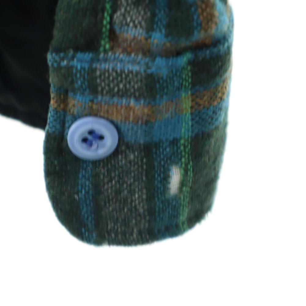 Vintage Рубашка с длинным рукавом из шерстяной смеси 70-х годов с клетчатым узором, с открытым воротником, мужская, б/у