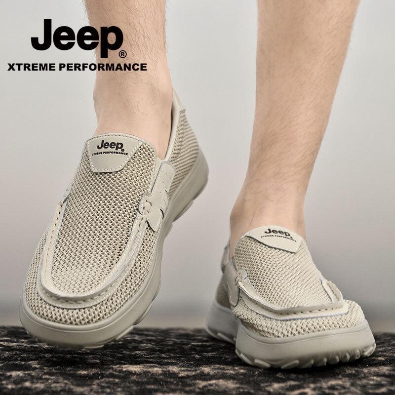 Jeep Мужские повседневные туфли из дышащей сетки без застежек