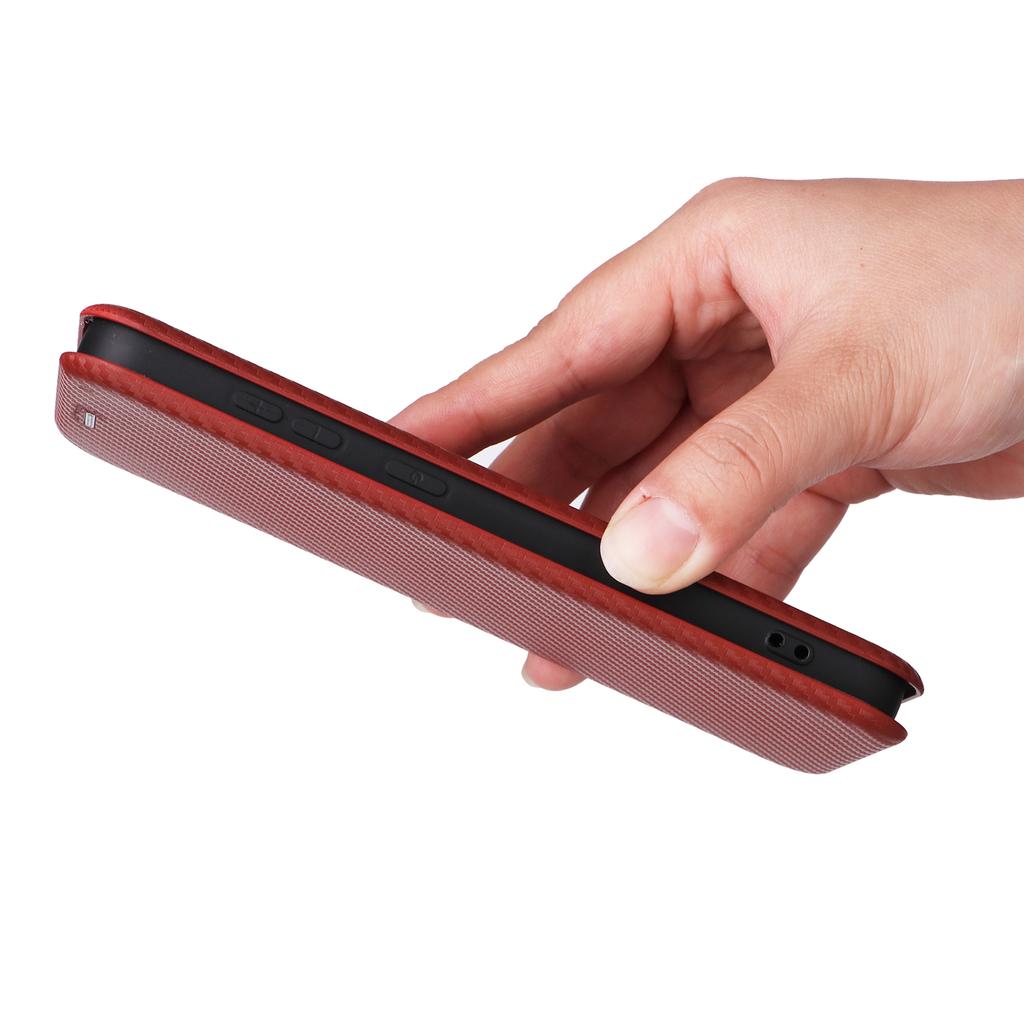 For Samsung Galaxy S25+ Case Carbon Fiber Texture Drop-Proof PU Leather Phone Cover