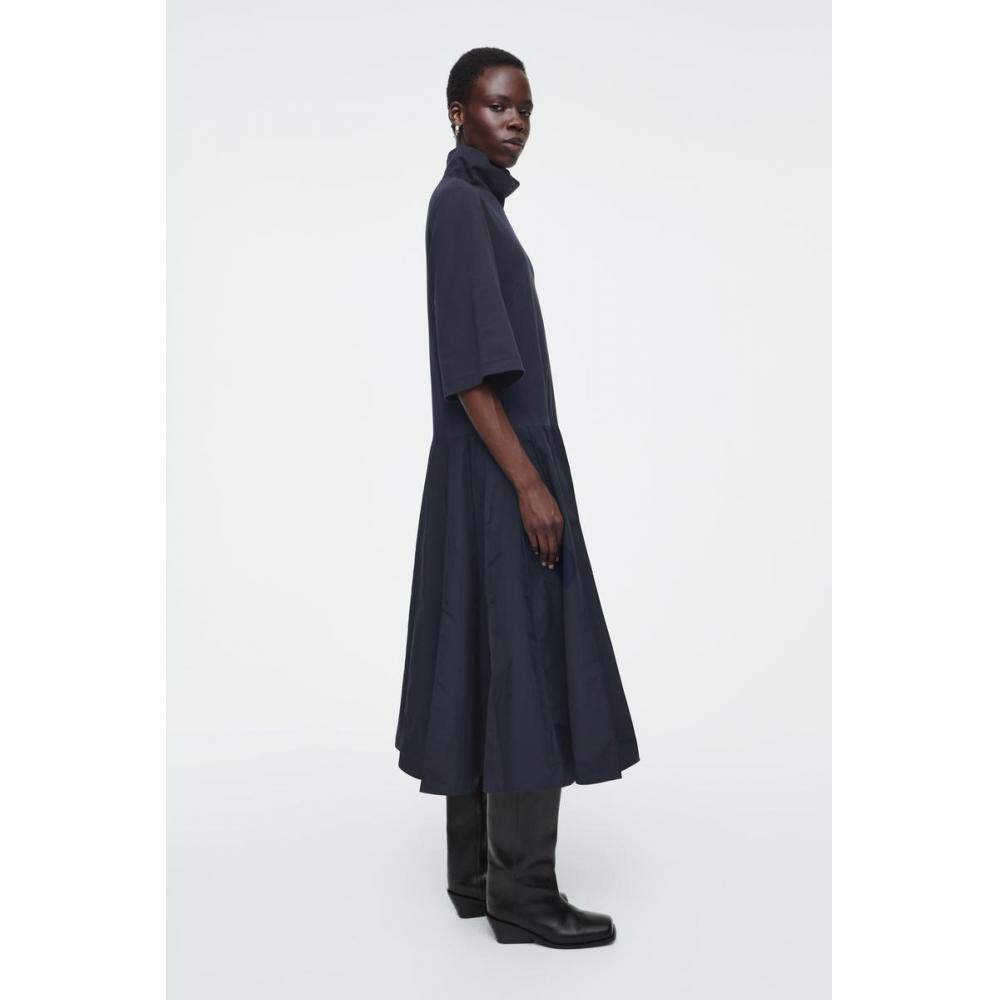 COS Платье миди с японским воротником-стойкой