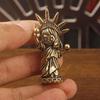 1Pcs Vintage Brass Figurine Cute Cartoon Liberty Goddess Statue Mini Desktop Decor For Home Office Model Craft Unique Gift