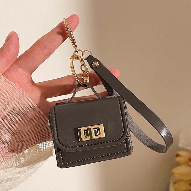 Mini Small Bag Keychain Pu Leather Portable Rope Change Bag Accessories Pendant Mobile Phone Bag Jewelry Pendant Gift