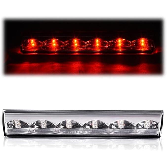 PIT66 3Rd Brake Light Compatible With 2004-2008 Ford F150 High Mount Center Rear Roof Third Cargo Light Parking Light Halogen Clear/Red Lens Tercera