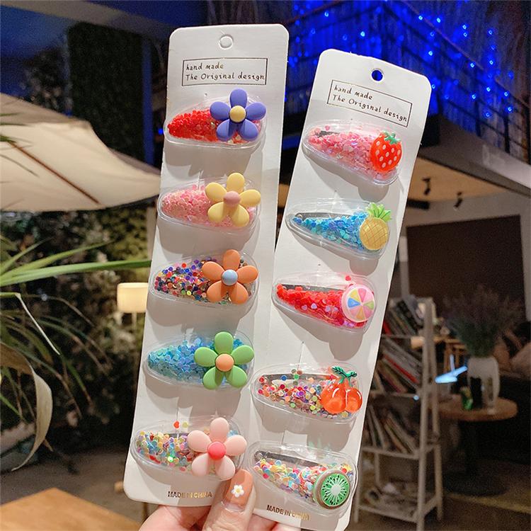 5Pcs/Pack Fashion Korean Children Hair Clips Sweet BB Hair Pins Cute Fruit Animal Baby Accessories