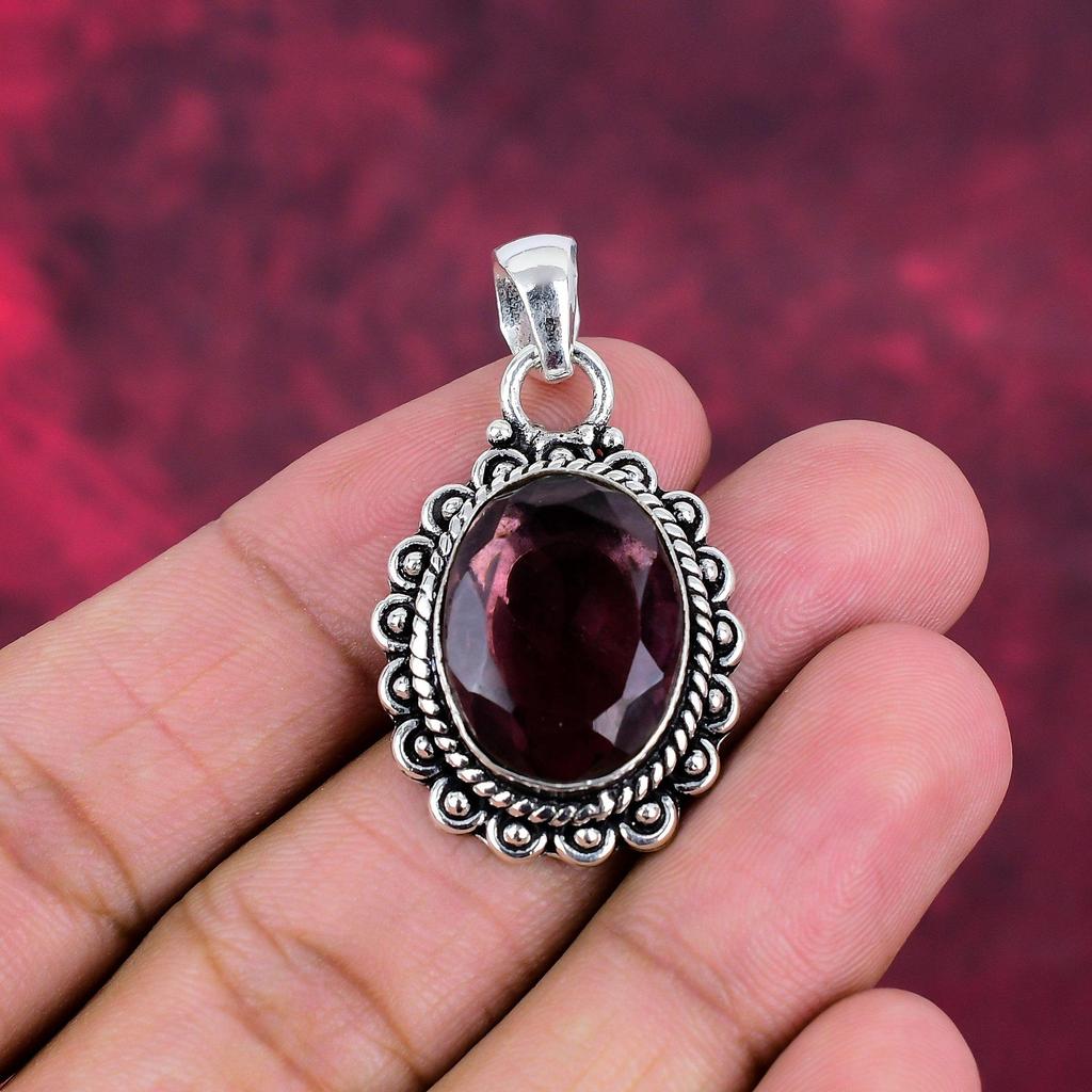 Amethyst Pendant Gemstone Jewelry, 925 Solid Sterling Silver Pendant, Gift For Women Handmade Pendant