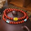 Designer Natural South Red Agate & Amber Beaded Women's Bracelet - High-Quality Fashion Accessory