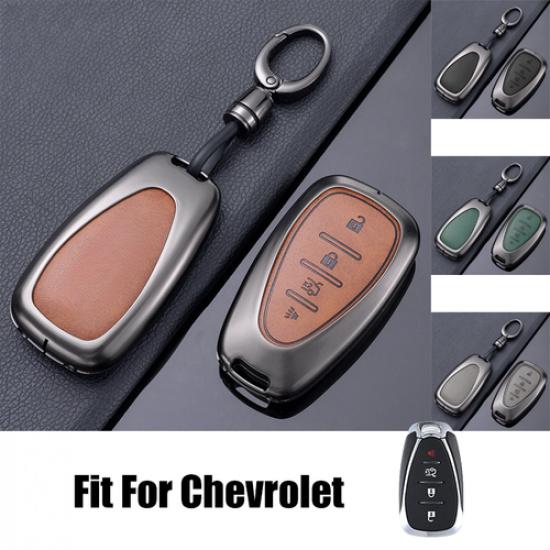 Zinc Alloy Leather Car Key Fob Case Cover For Chevrolet Malibu Camaro Trailblaze