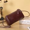 Popular Genuine Cowhide Cylinder Bags Retro Fashion Messenger Bag Women Designer Shoulder Bag