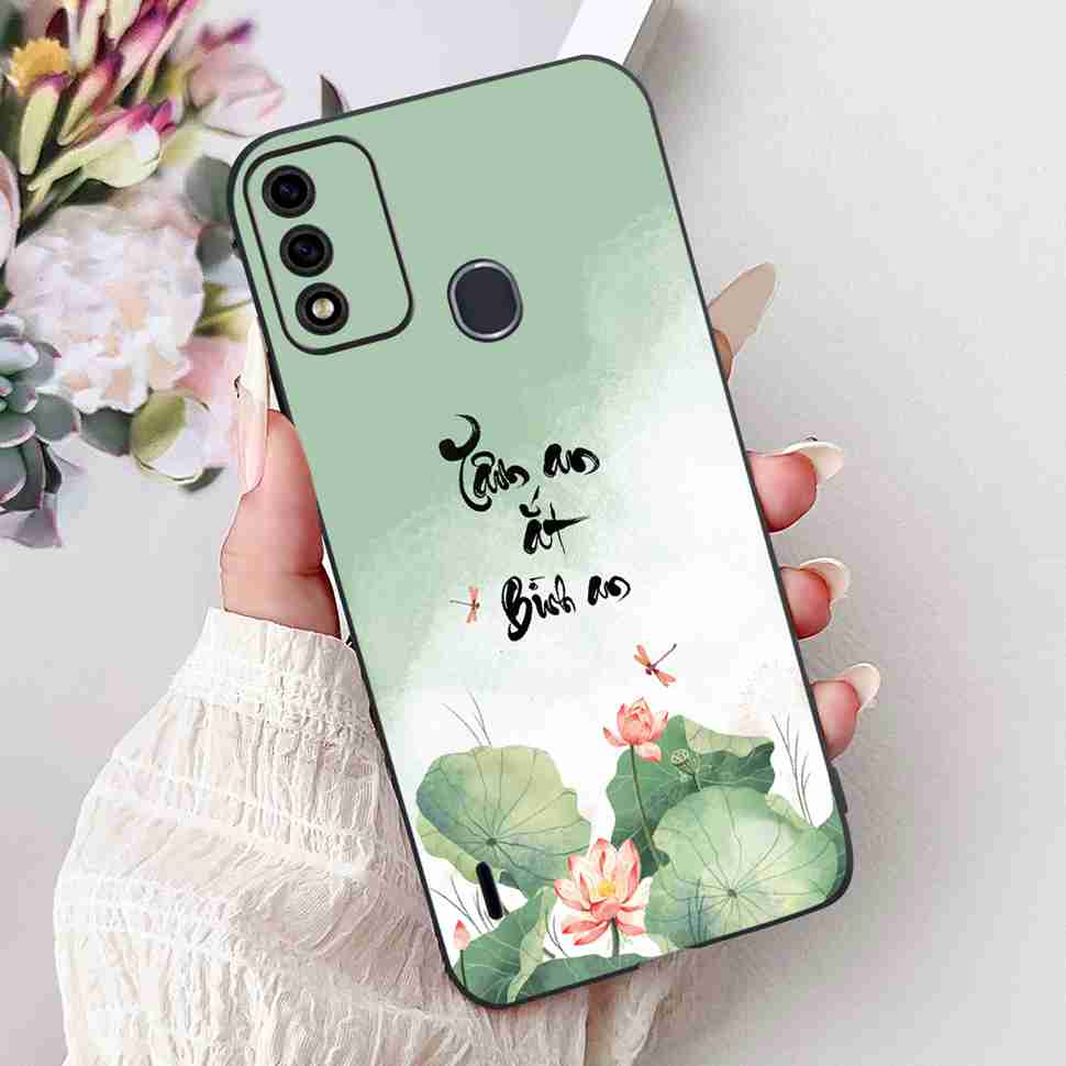 For Itel A48 6.1" Case Fashion Painting Soft Silicone TPU Black Cover For ITEL A48 itel a48 Popular Design Flowers Phone Cases