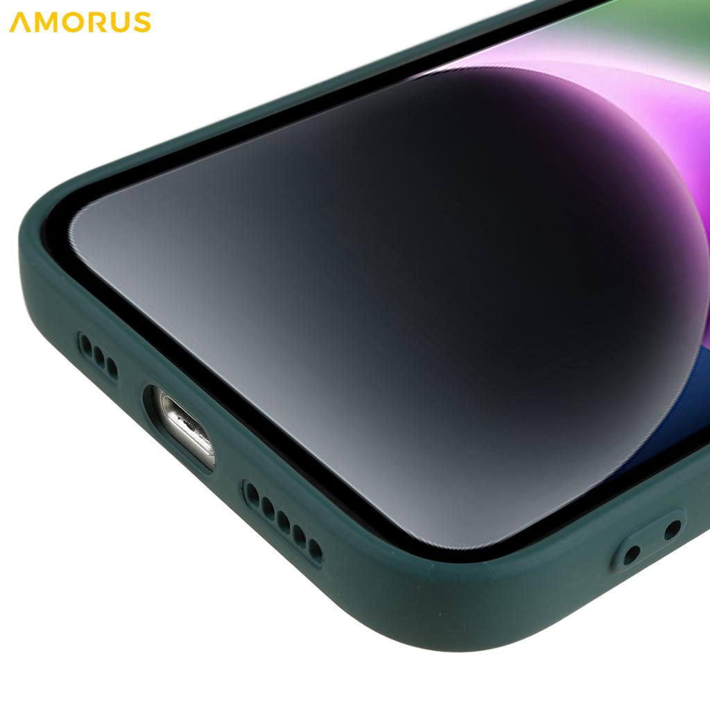 For iPhone 14 Plus Case Precise Cutouts TPU Fiber Lining Shockproof Phone Cover