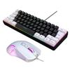 HXSJ V700BW+X100 USB Computer Keyboard and Mouse Kit with 61-key Wired RGB Backlight + Wired Gaming