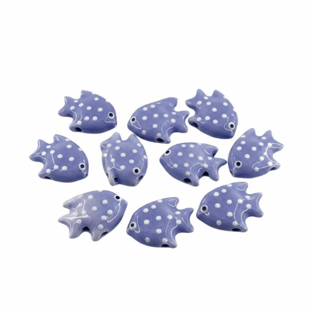 Colorful Fish Ceramic Beads Kawaii Loose Beads Fun Tropical Spacer Beads Bracelet
