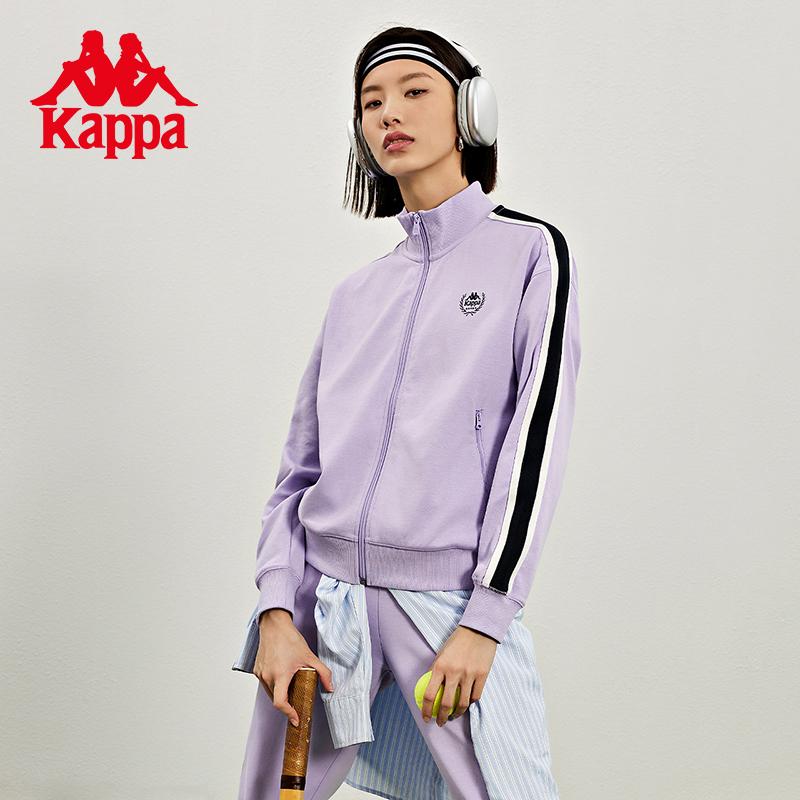 Kappa Back to Back Spring and Autumn New Sportswear Women's Stand up Collar Hoodie Top Jacket Trendy