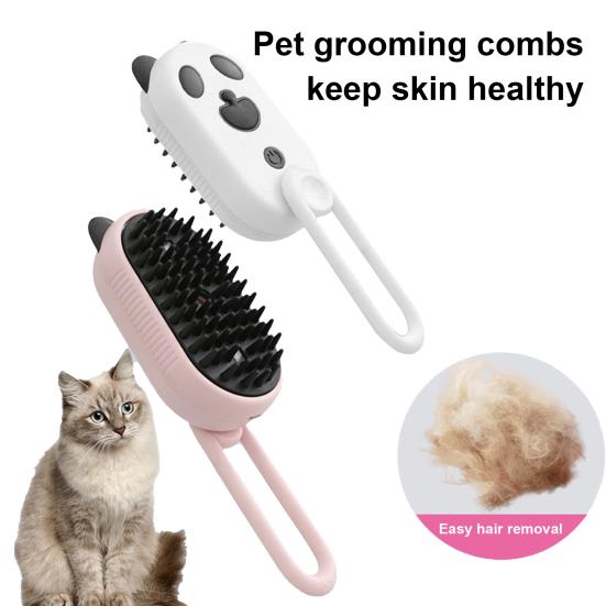 2 Pcs Cat Steam Brush Pet Spray Hair Removal Comb 3-in-1 Pet Grooming Massage Brush with Rotatable And Foldable Handle for Cats And Dogs