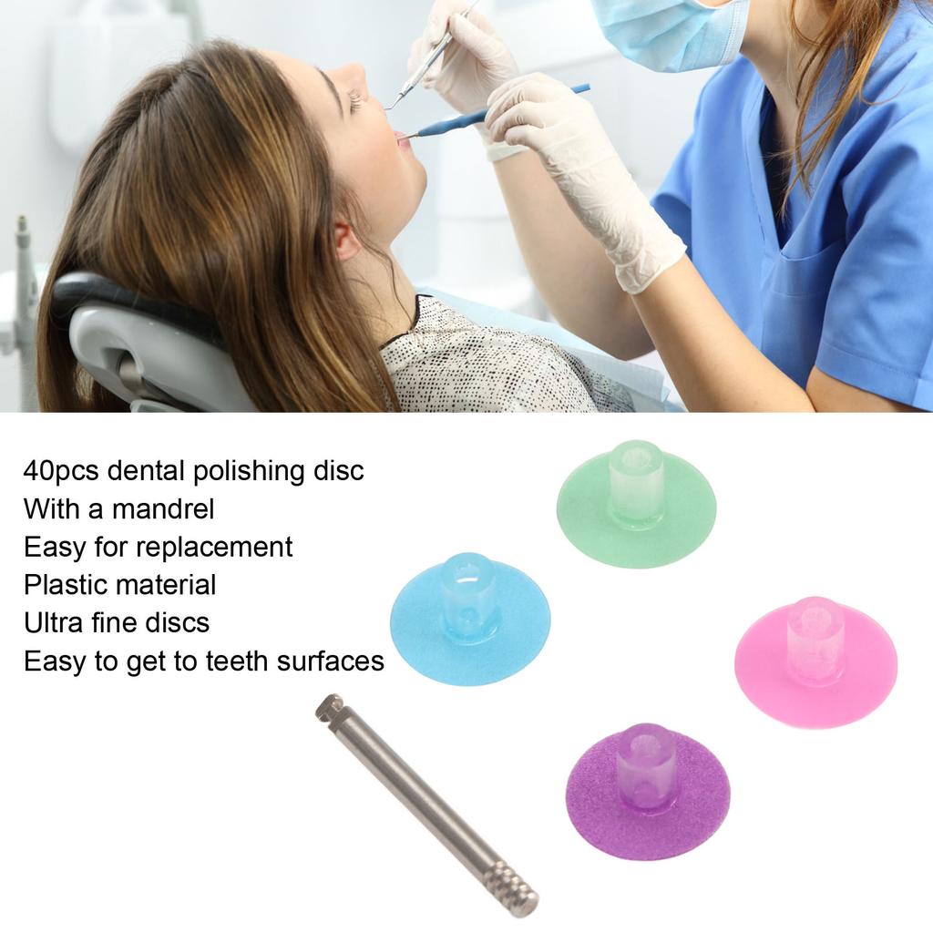 Набор из 40 шт. стоматологических полировальных дисков Шлифовка поверхностей Разные цвета Диск для полировки зубов По типу оправки A