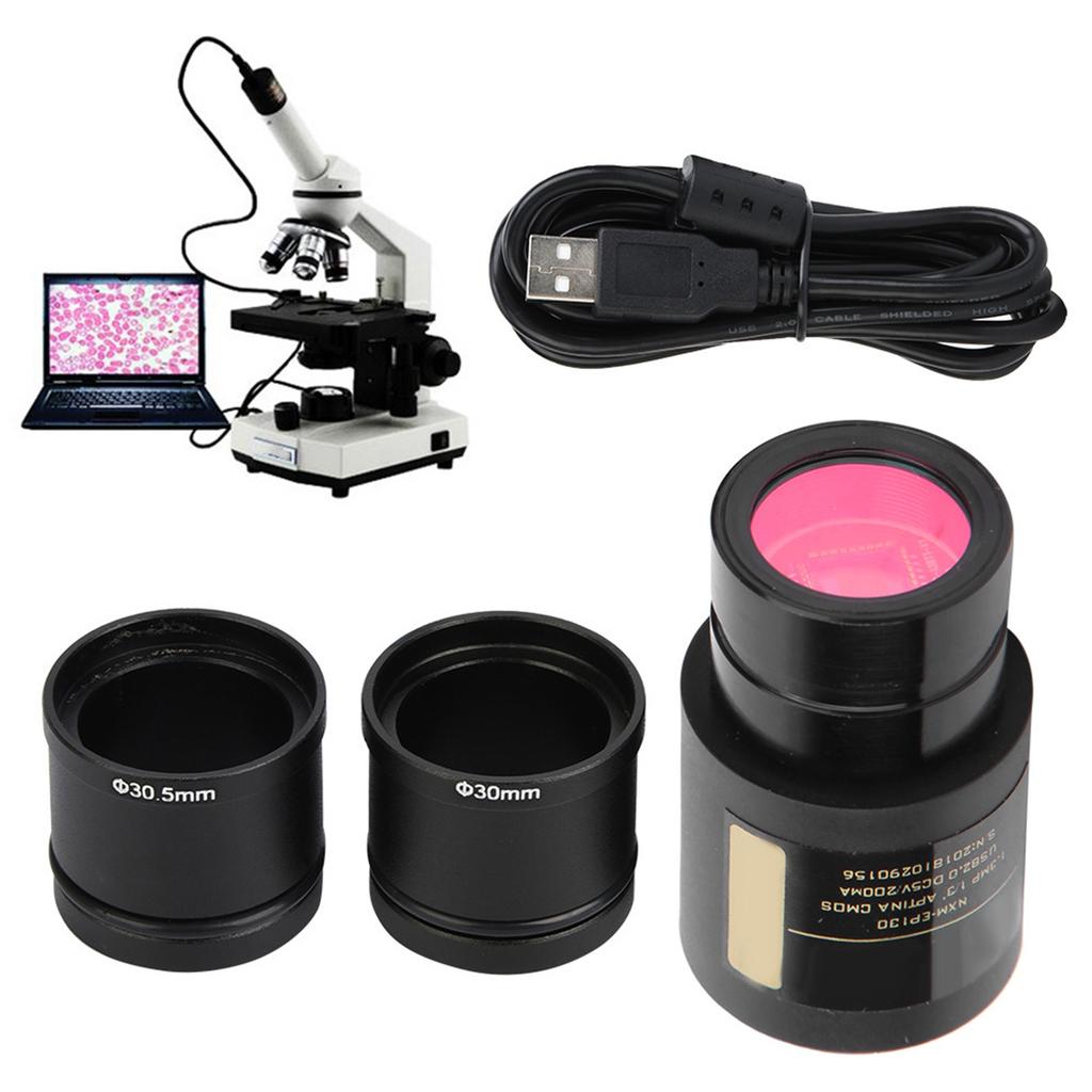 1.3MP USB 2.0 Electronic Eyepiece for 23.2mm 30.0mm 30.5mm Microscope  Drive Free With Two Adapter