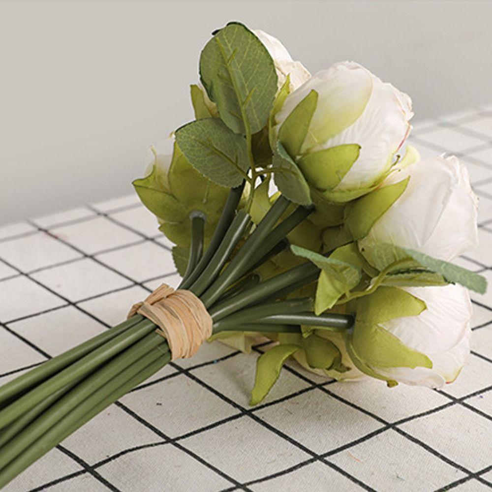Elegant Silk Rose Flowers Real Touch Fake Plants Artificial Roses Bouquet  Outdoor Garden Decor