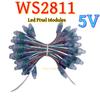 50 шт. WS2811 IC RGB Полноцветные F12мм Пиксели Цифровые Адресуемые 5V 12V Dream Color Светодиодные Пиксели Модуль Строка Водонепроницаемый Свет 4м