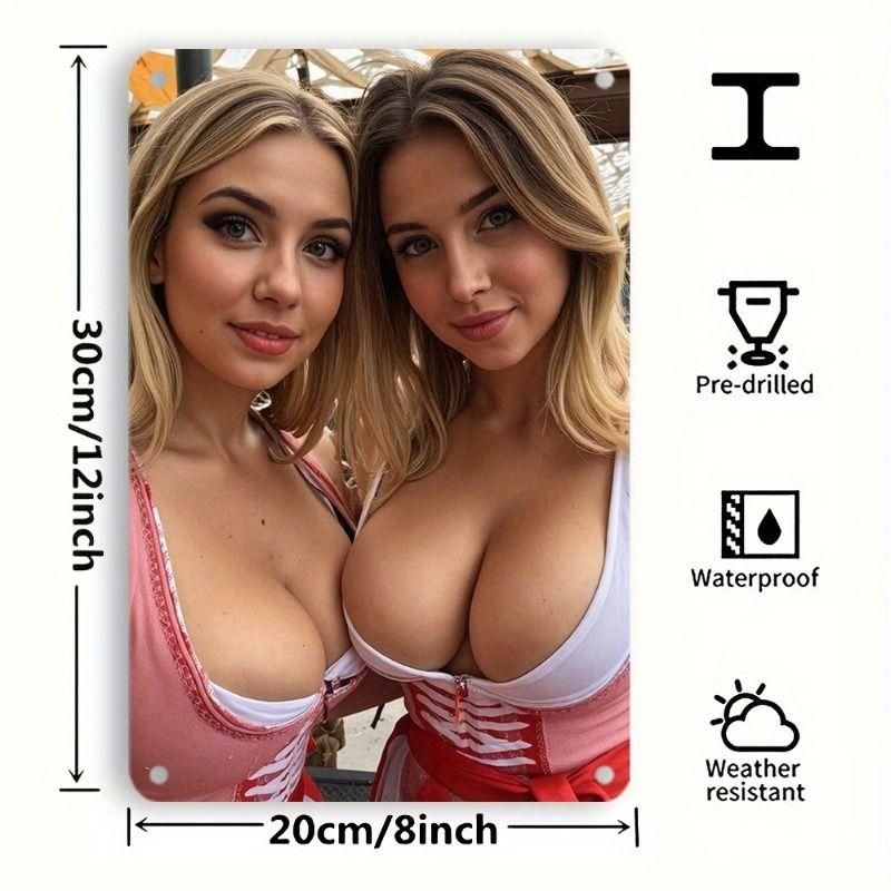 Винтажная металлическая жестяная табличка Леди-бармен Настенное искусство Декор паба