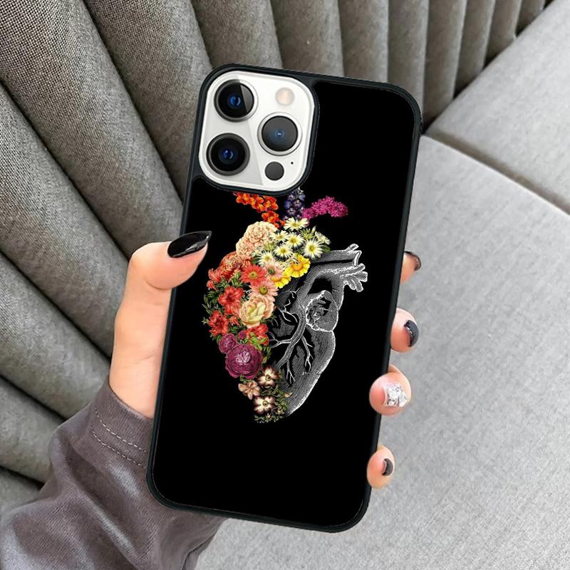 Чехол для телефона с анатомией человеческого сердца Для iPhone 17 Air 16 16e 15 13 14 Pro Max 11 12 Plus 2022 MAX Защитный чехол coque