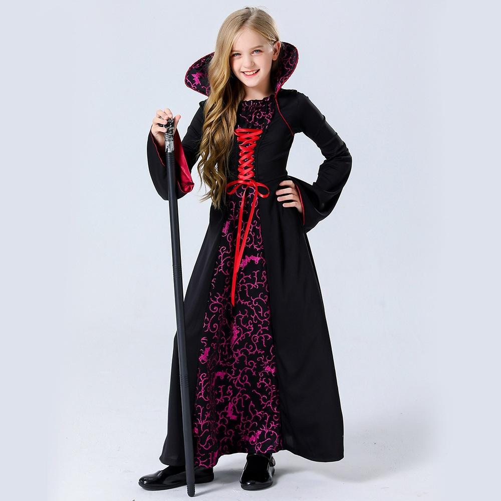 2026 Parent-child Gothic Vampire Reaper Witch Robe, Horror Stage Long Dress