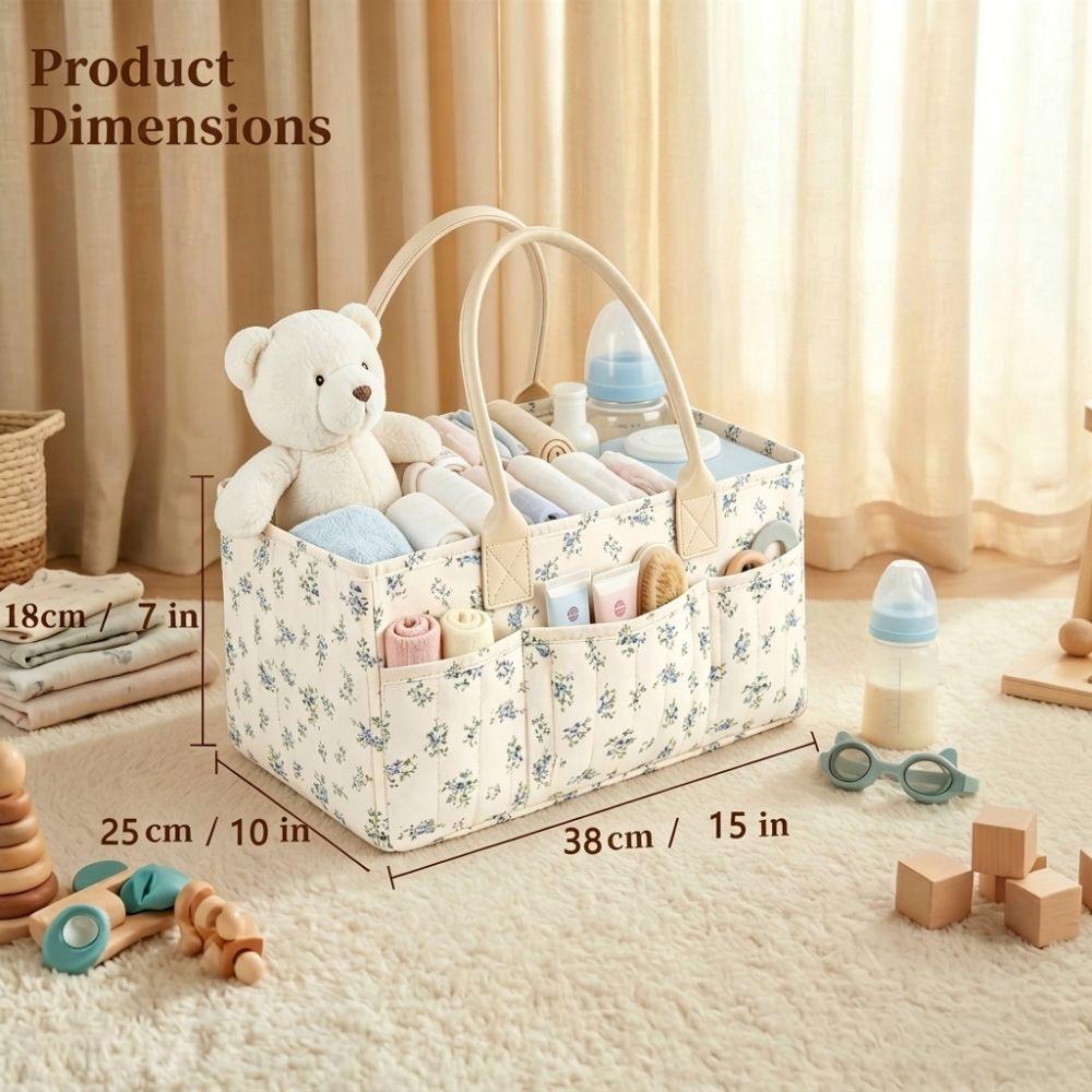 Large Capacity Nursery Storage Basket Portable Diaper Bag Gift for Baby Shower