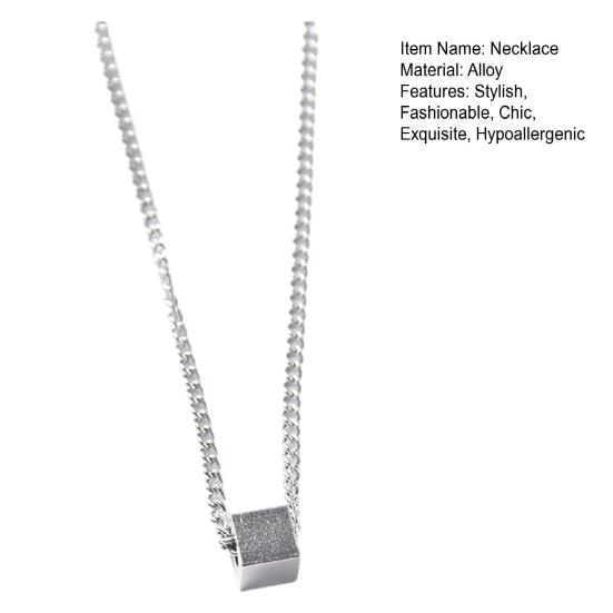 Геометрическое ожерелье с подвеской для мужчин Серебряный кубический кулон цепочка ожерелье гипоаллергенные украшения для повседневной носки
