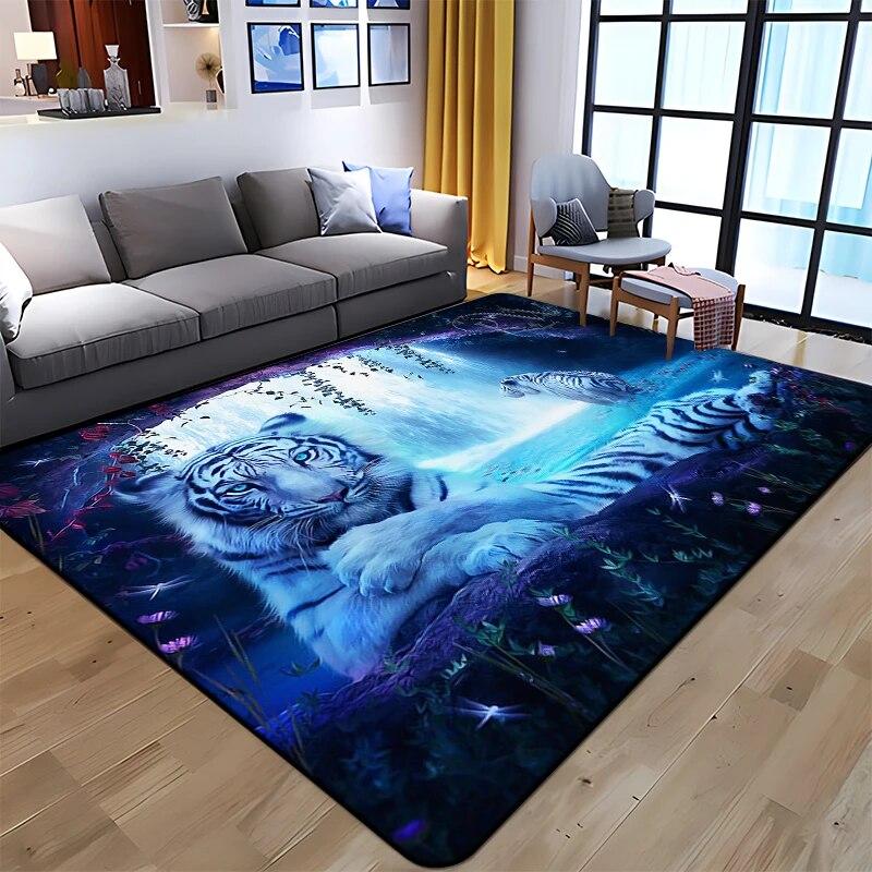 3D Printing Tiger Beauty Printed Carpet for Living Room Non-Slip Area Rug Bedroom Modern Home Decoration Yoga Mat Dropshipping