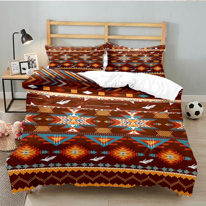 Native American Pattern 3PCS Bedding set,Ideal for 1pc Duvet Cover And 2pcs Pillowcases Perfect for Fan gift,Ideal for Bedroom, Dormitory
