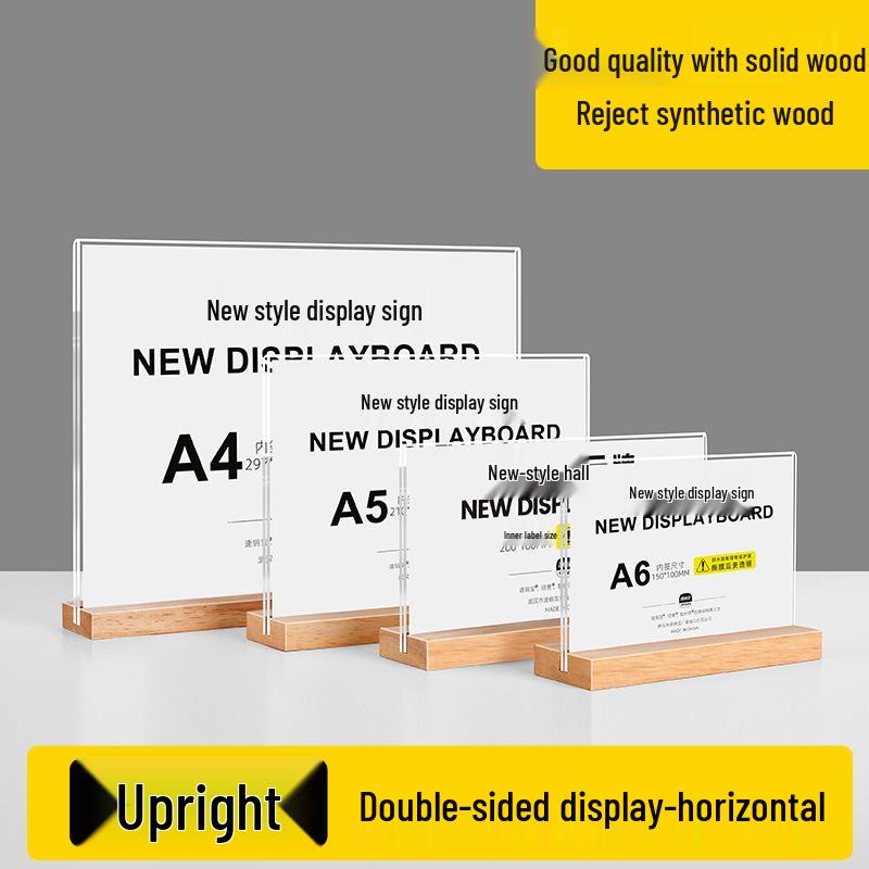 Acrylic A4 Menu Display Stand for Coffee & Milk Tea Shops