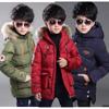 Winter Boys' Cotton Jacket Big Size Teenager Thick Warm Boys Jacket Heavy Long Style Hooded Outerwear for Boy Children Windbreaker Coat