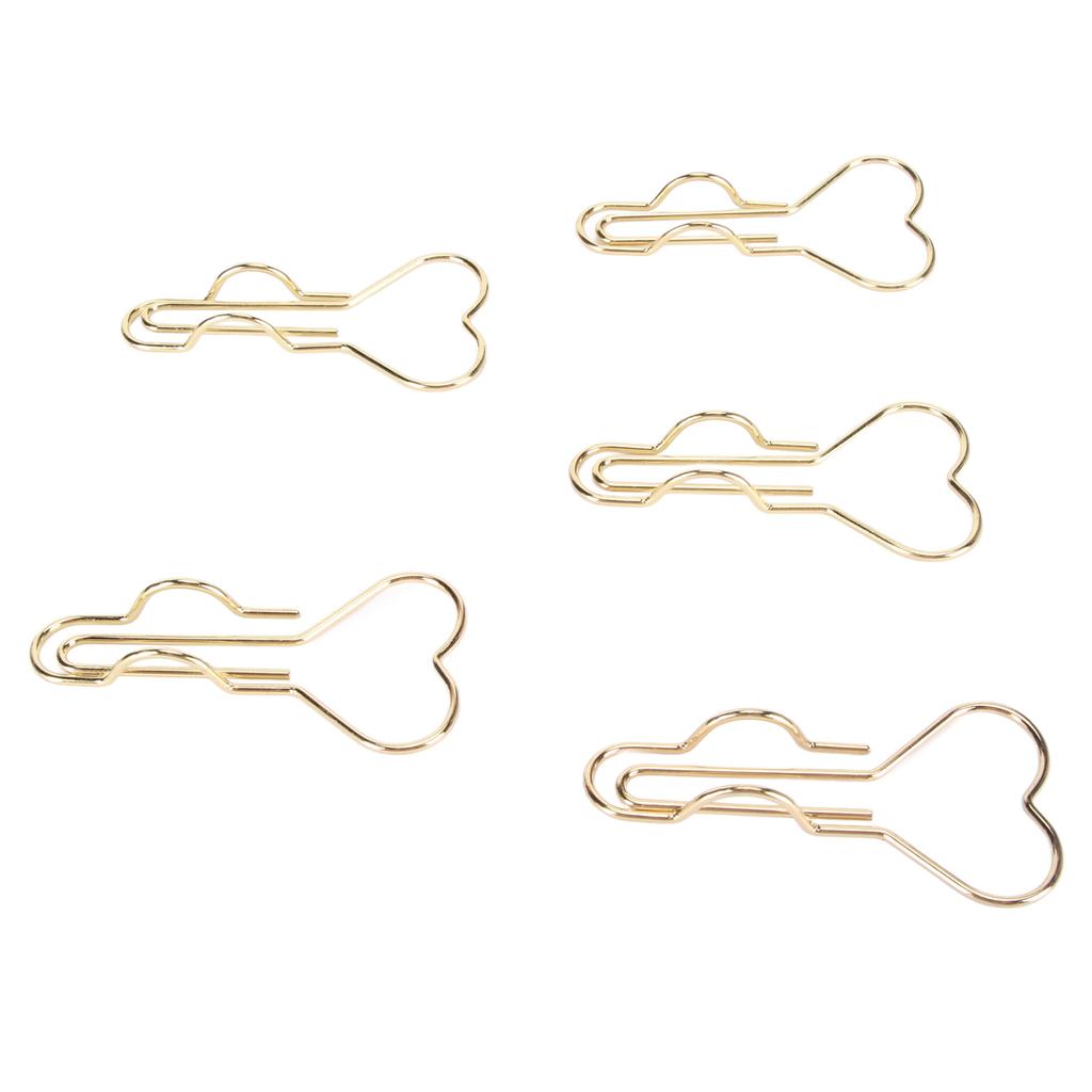 50 шт. зажимов для ручек в форме сердца, металлические держатели для ручек, маленькие милые зажимы для канцелярских принадлежностей, офисных документов