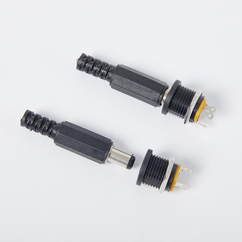 5Pcs Male Plug+5Pcs Dc022 Socket Female Jack Screw Nut Panel Mount Connector 12V