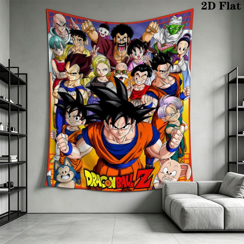 Dragon Ball Wall Tapestry Aesthetic Wall Hanging Printed Fabric Blanket Decorative Tapestries For Bedroom Living Room Home Decor