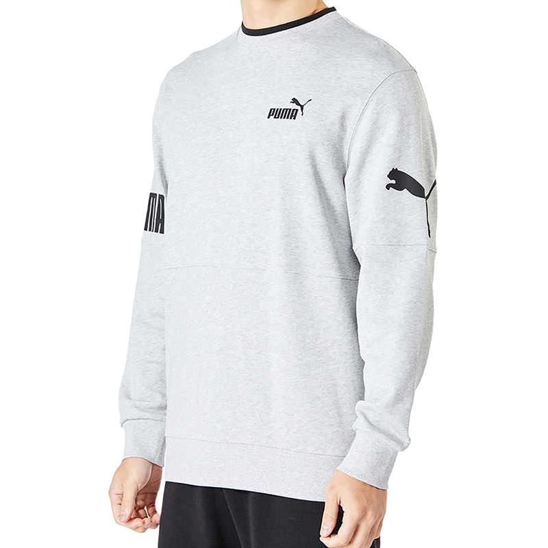 PUMA Sweatshirts Men's Gray Crew Neck Moderate Regular 676666-04