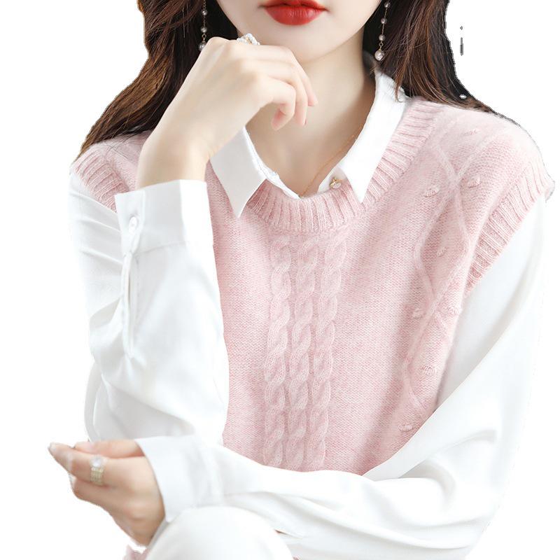 2024 Spring & Autumn Women's V-Neck Loose Waistcoat Sweater Vest