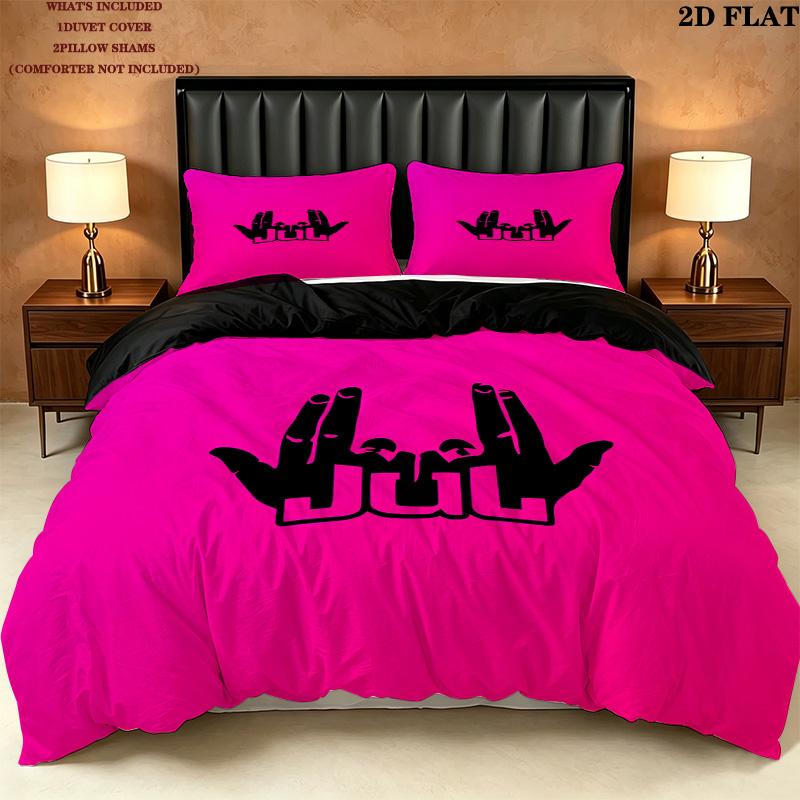Jul C'Est Pas Des Lol Pattern Bedding Quilt Set Quilt Cover Pillowcase Home Birthday Gift(1 * duvet cover + 2 * pillowcase, without core)