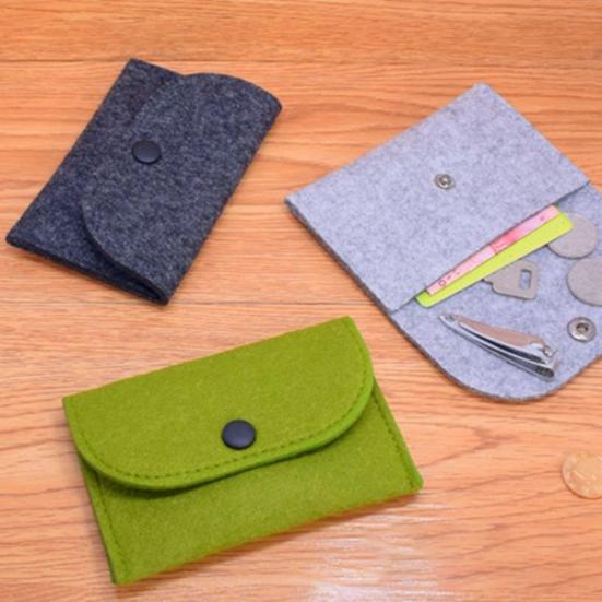 Мини-портативный однотонный фетровый держатель для кредитных карт, сумка для монет, кошелек, подарок