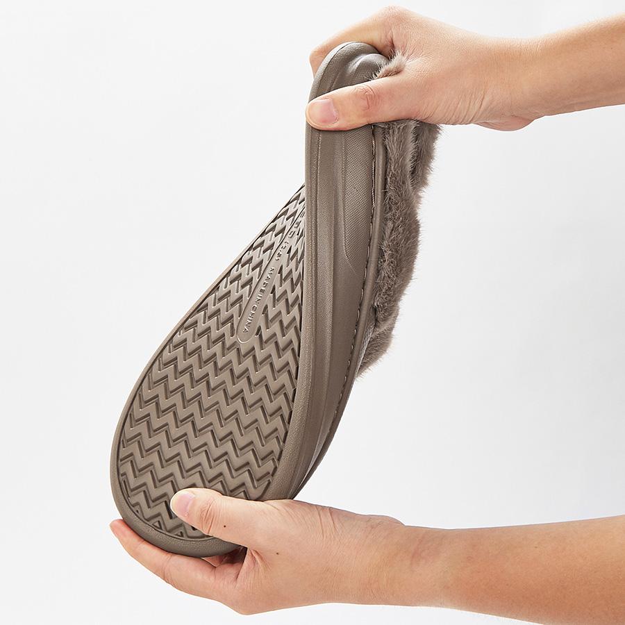 Мужские зимние тапочки для дома, теплая меховая плюшевая подкладка, подошва из ЭВА, домашние тапочки, водонепроницаемый верх, удобная домашняя обувь из пены с эффектом памяти, большие размеры